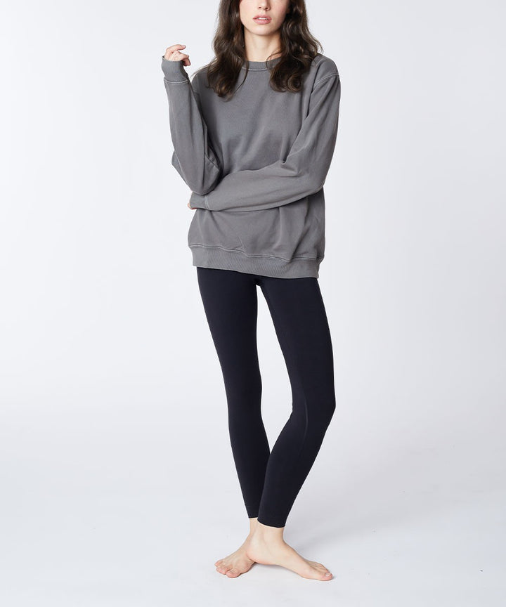 Black Genderless Cotton Pullover Sweatshirts