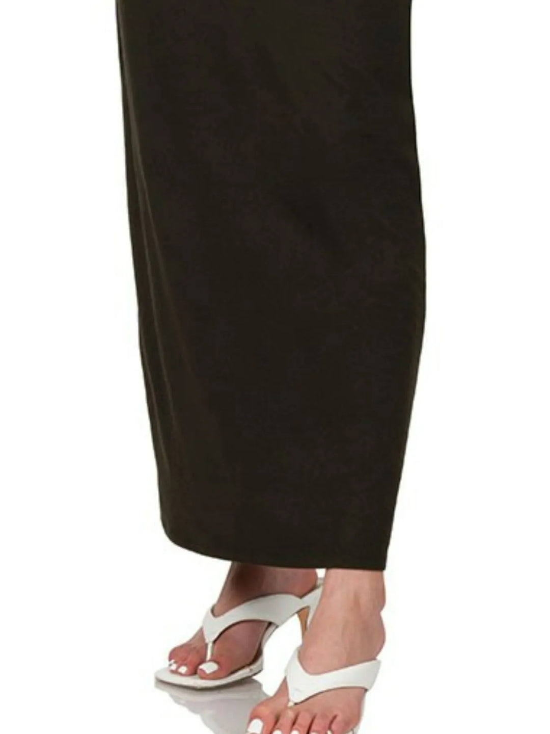 Black Zenana Brushed Dty Thin Strap Racerback V Neck Maxi Dress
