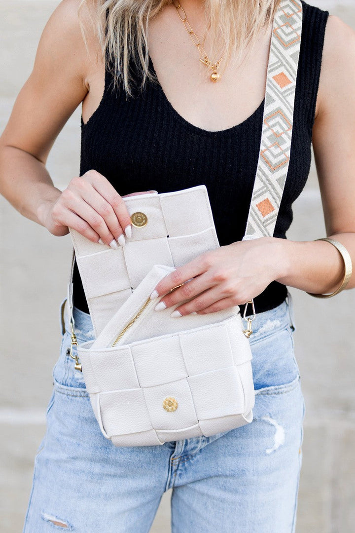 Black Margot Foldover Leather Crossbody | Anekay