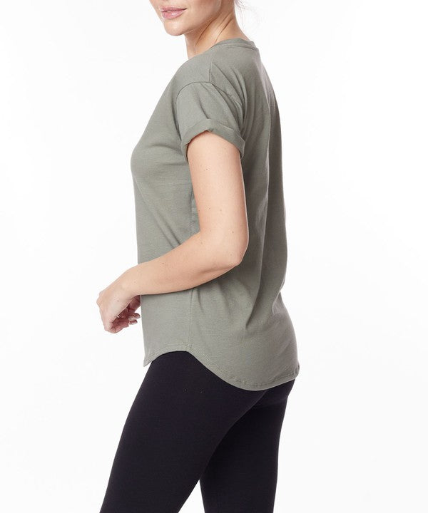 MAUVE Cotton Jersey V Neck On Her Day Top