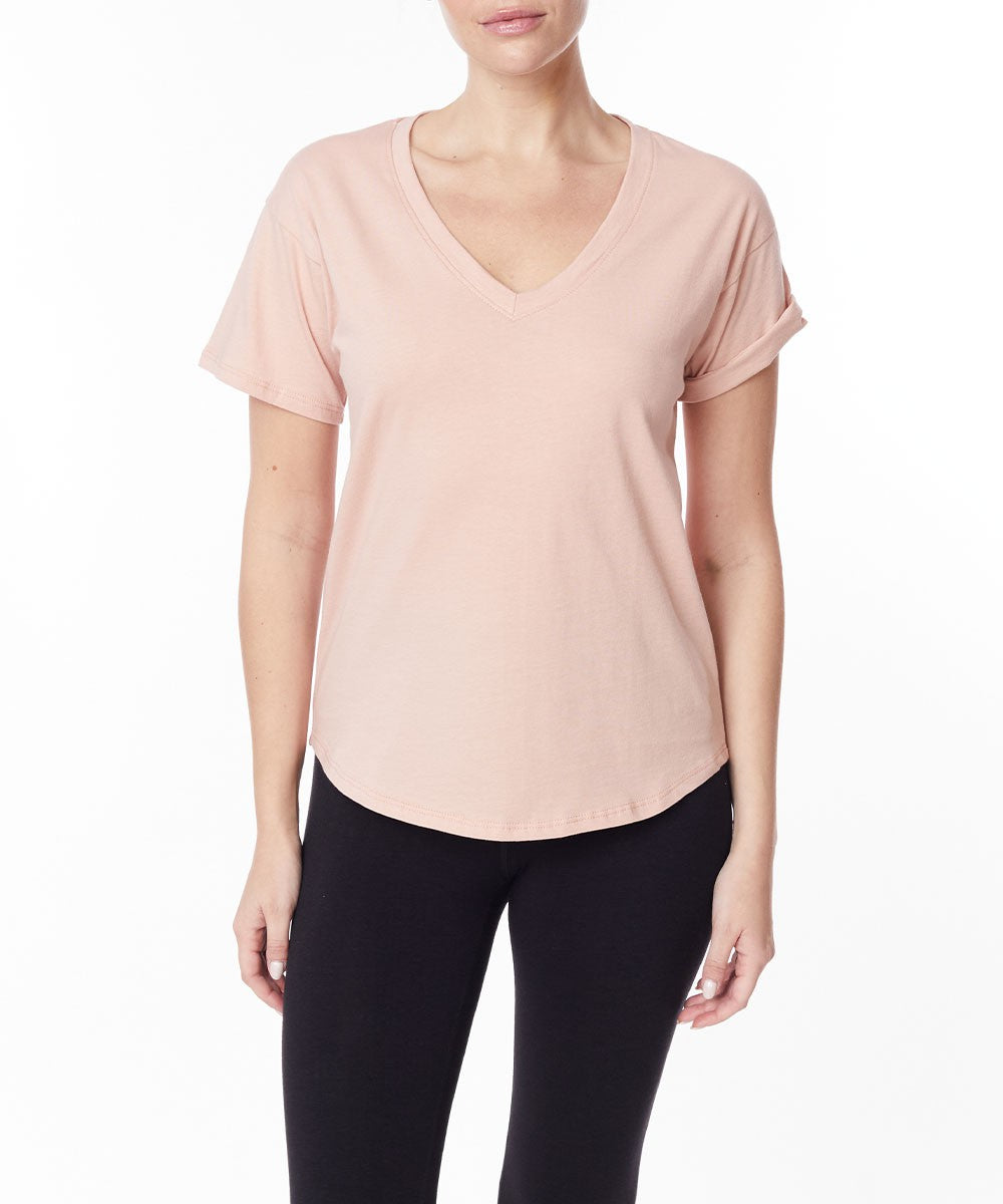 Cotton Jersey V Neck On Her Day Top