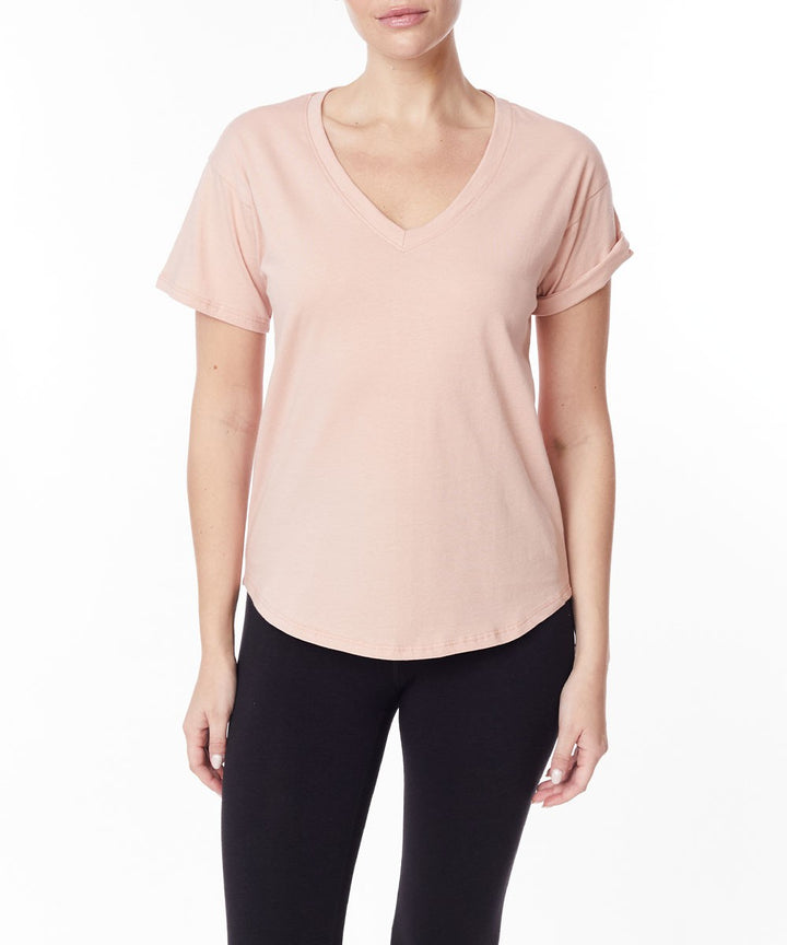 Cotton Jersey V Neck On Her Day Top