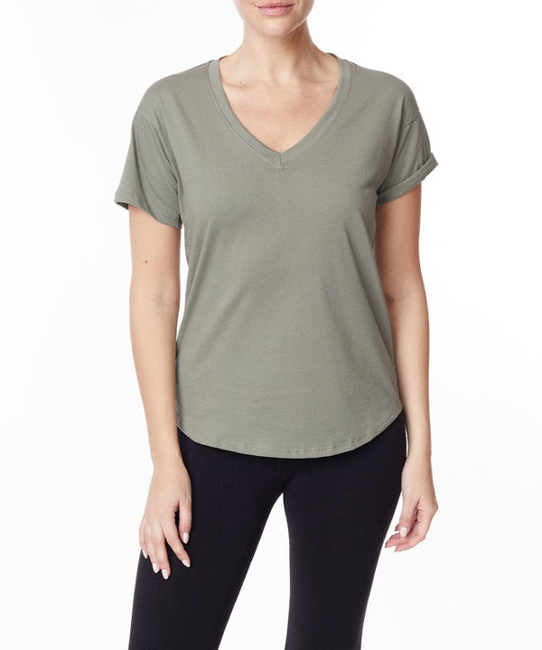 OLIVE Cotton Jersey V Neck On Her Day Top