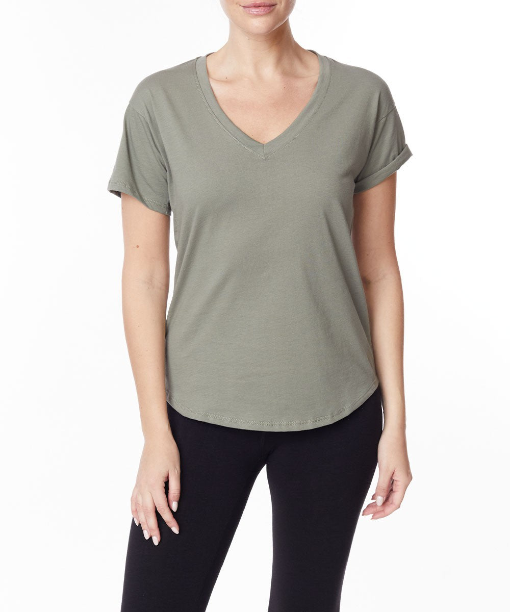 Cotton Jersey V Neck On Her Day Top