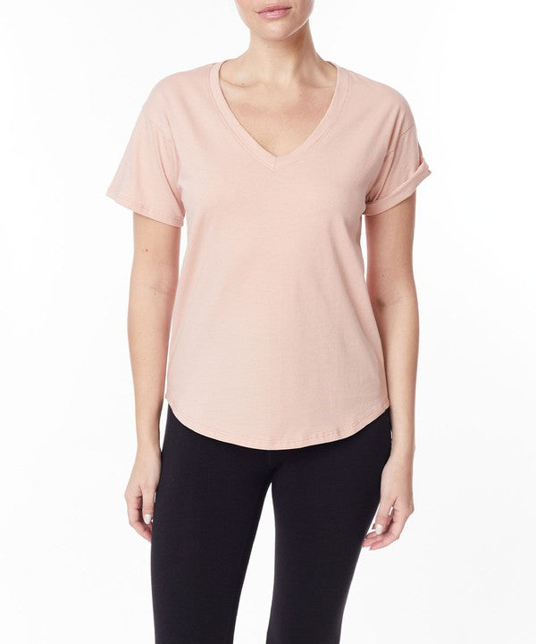 OLIVE Cotton Jersey V Neck On Her Day Top