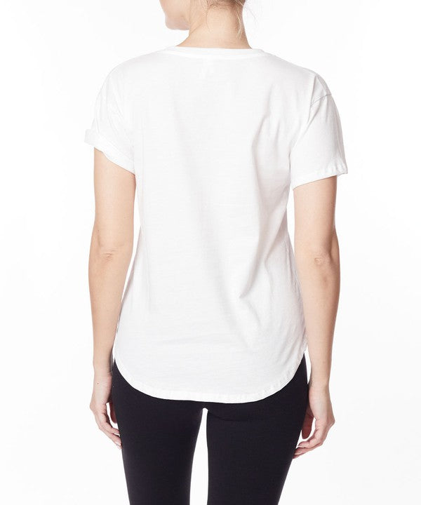 MAUVE Cotton Jersey V Neck On Her Day Top