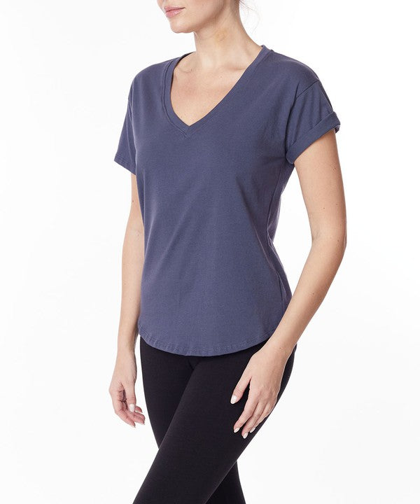 MAUVE Cotton Jersey V Neck On Her Day Top