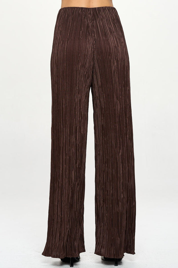 Made In Usa Vibrant Plisse Lined Straight Pants