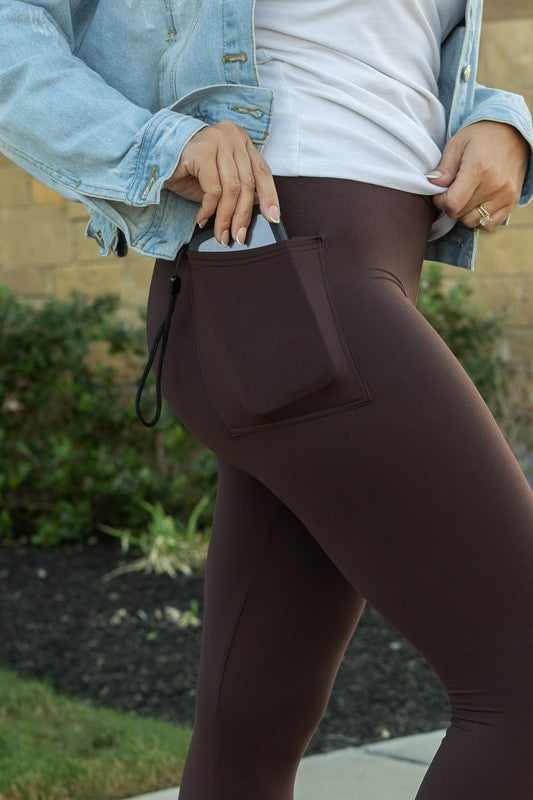 The Brady Full Length Brown Solid Leggings R3 1