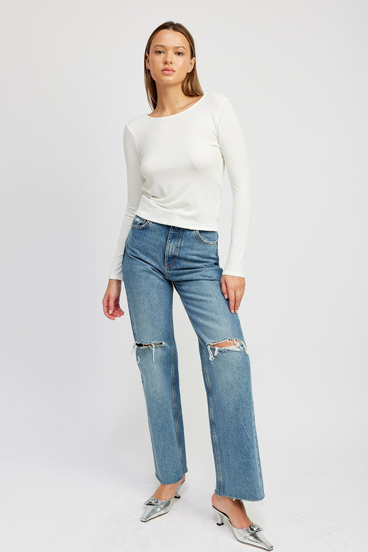 Open Back Top With Twist Detail