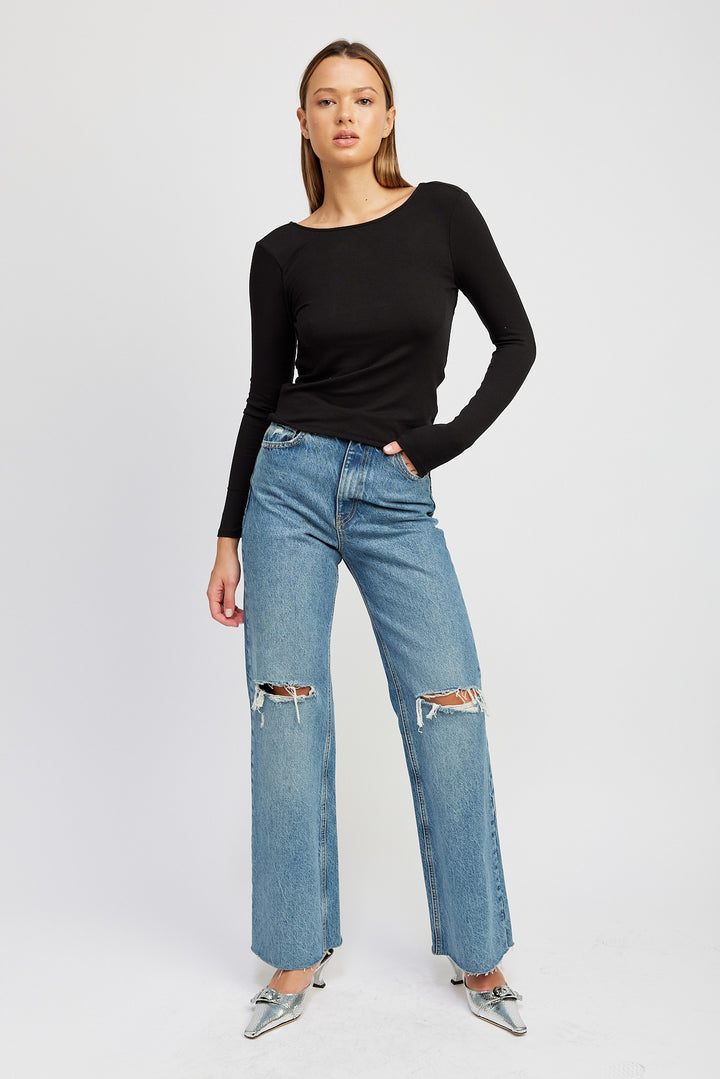 Open Back Top With Twist Detail