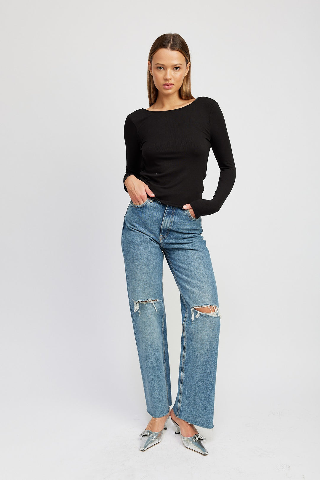 Open Back Top With Twist Detail