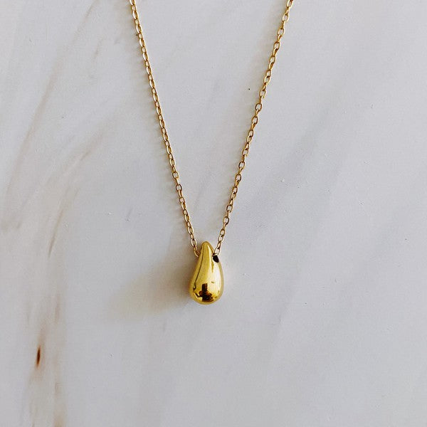 Silver Mini Teardrop Pendant Necklace