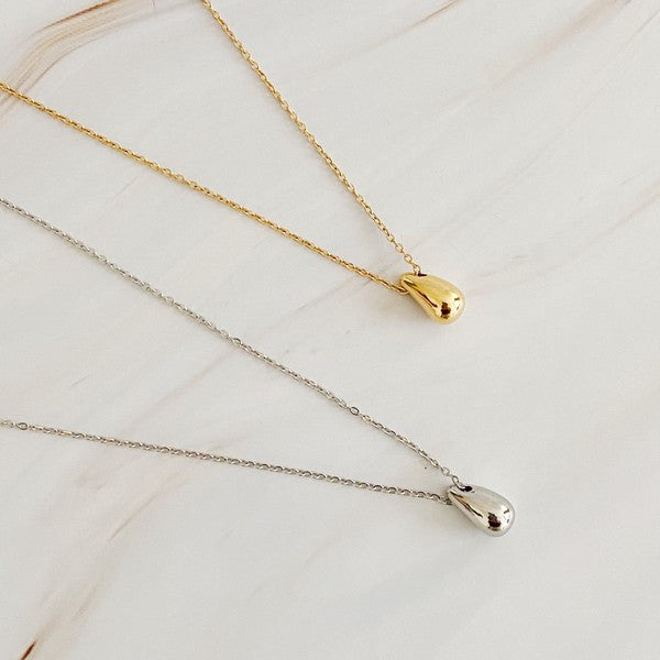 Gold Mini Teardrop Pendant Necklace