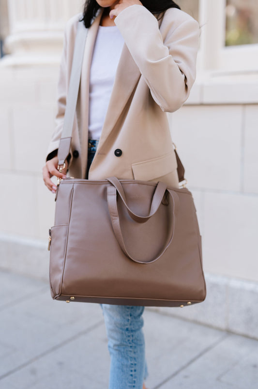 Bone Signature Tote Carry All On Laptop Bag
