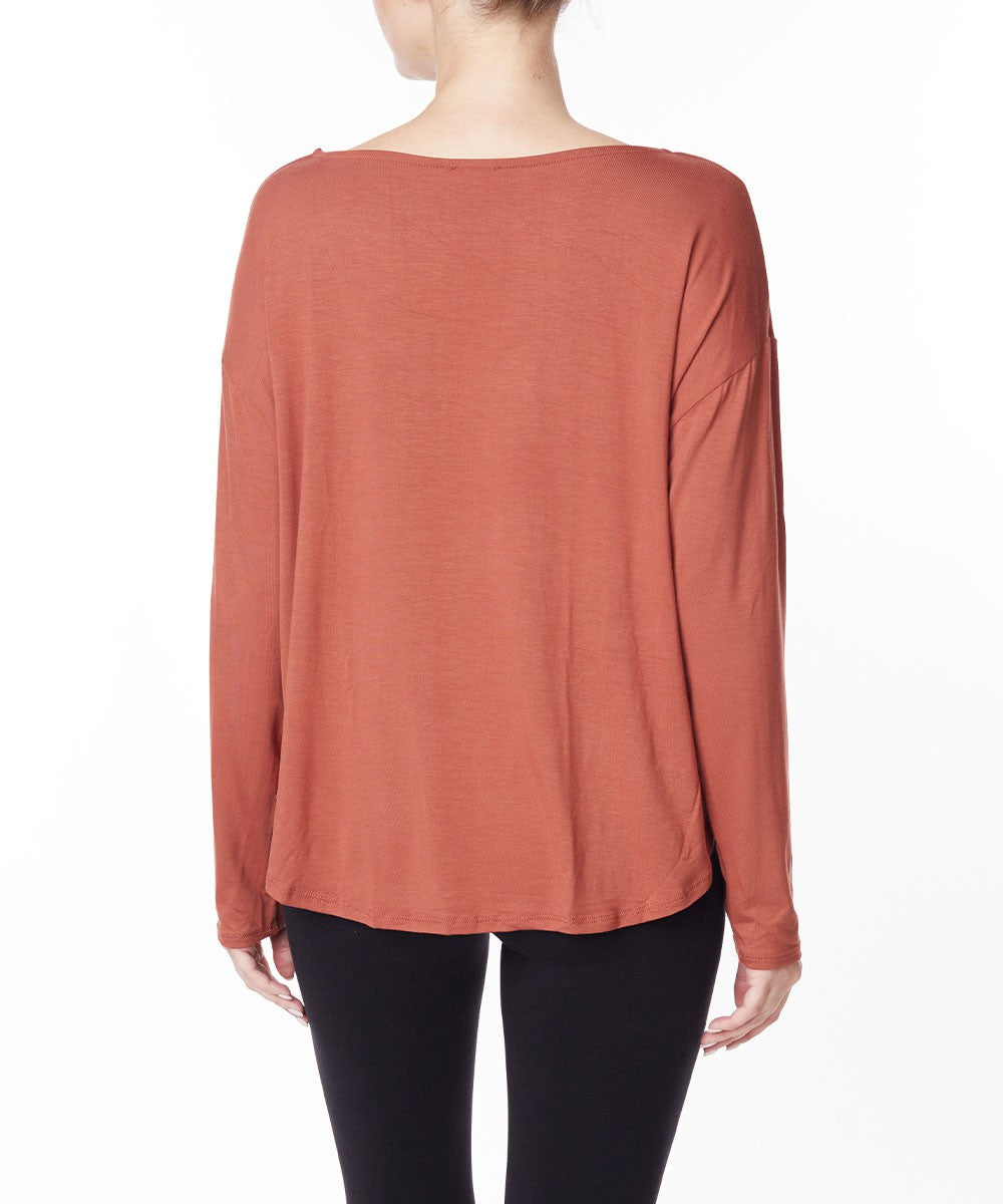 Mauve Bamboo Dolman Long Sleeve Top