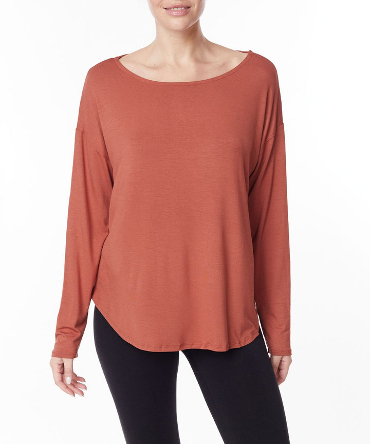 Black Bamboo Dolman Long Sleeve Top