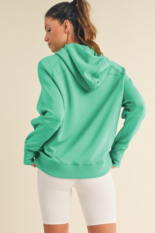 Light Coral Womens Ultracomfy Quarter Zip Hoodie