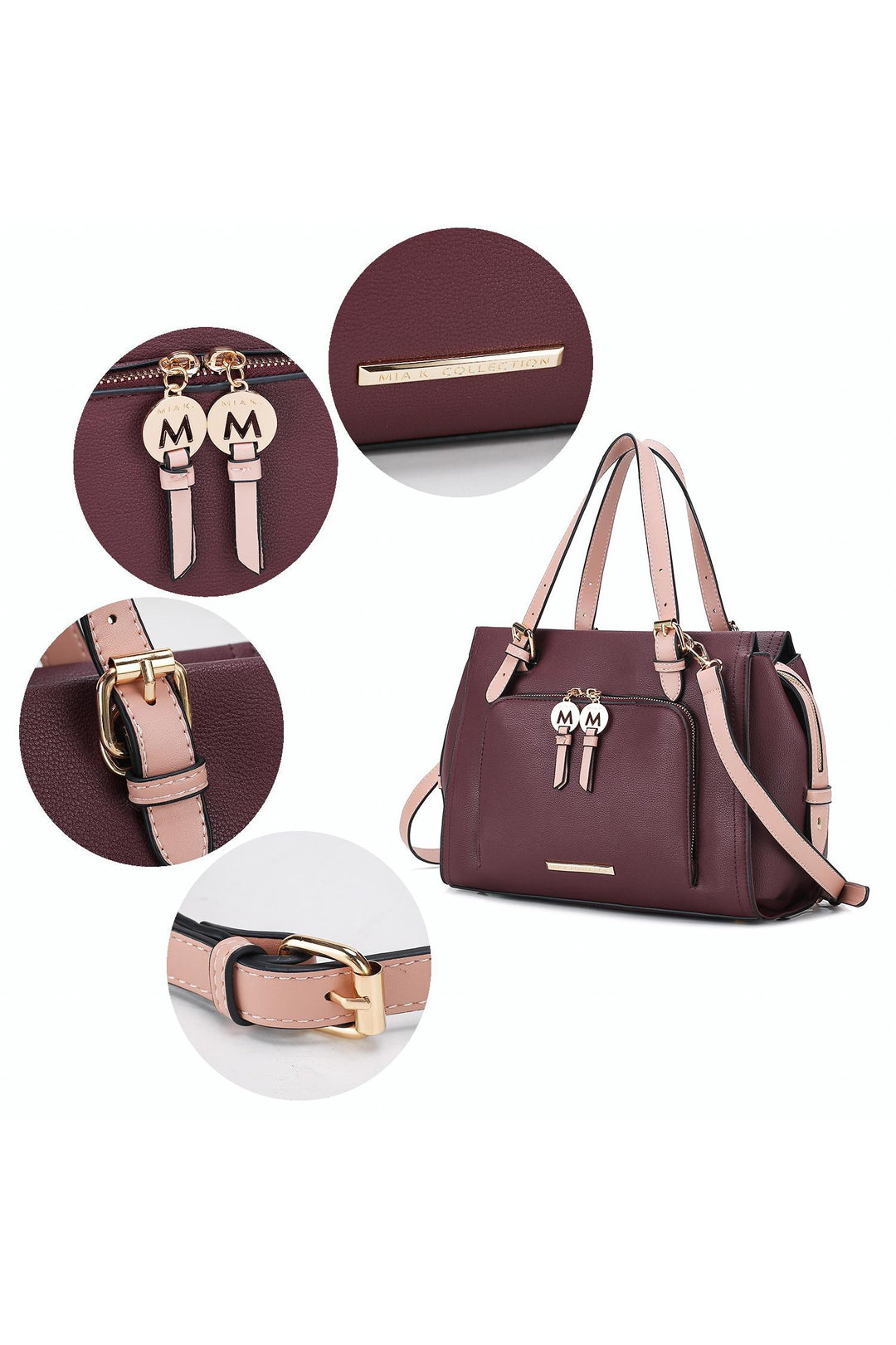 Mkf Elise Color Block Satchel Bag By Mia K