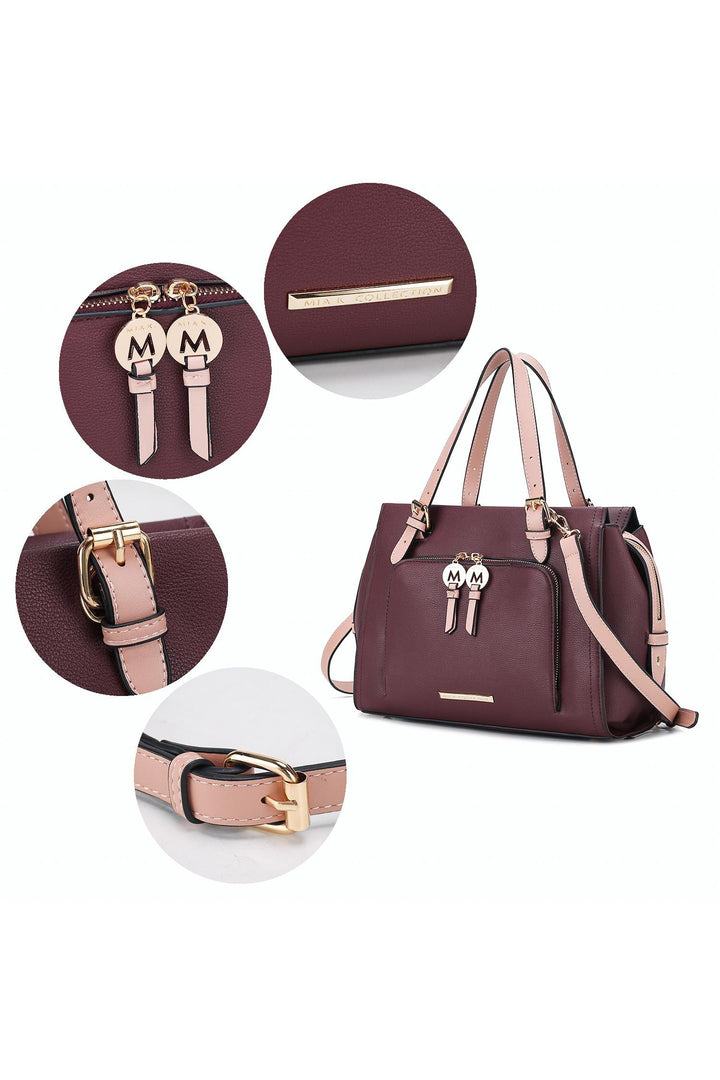 Mkf Elise Color Block Satchel Bag By Mia K