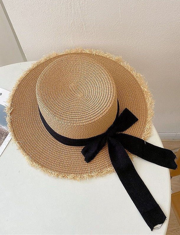 Brown Sun Hat With Bow