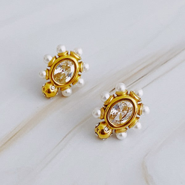 Gold Glam On The Yacht Stud Earrings