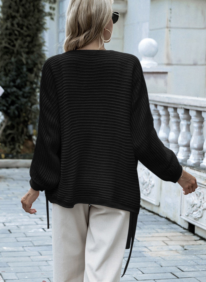 Black Black Essnce Batwing Sleeve Open Front Cardigan