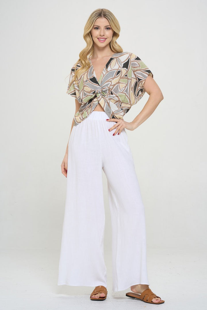 Made In Usa Cotton Short Sleeve Top With Twist