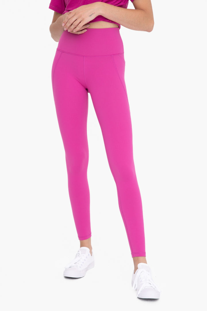 Black Tapered Band Essential Solid Highwaist Leggings 1