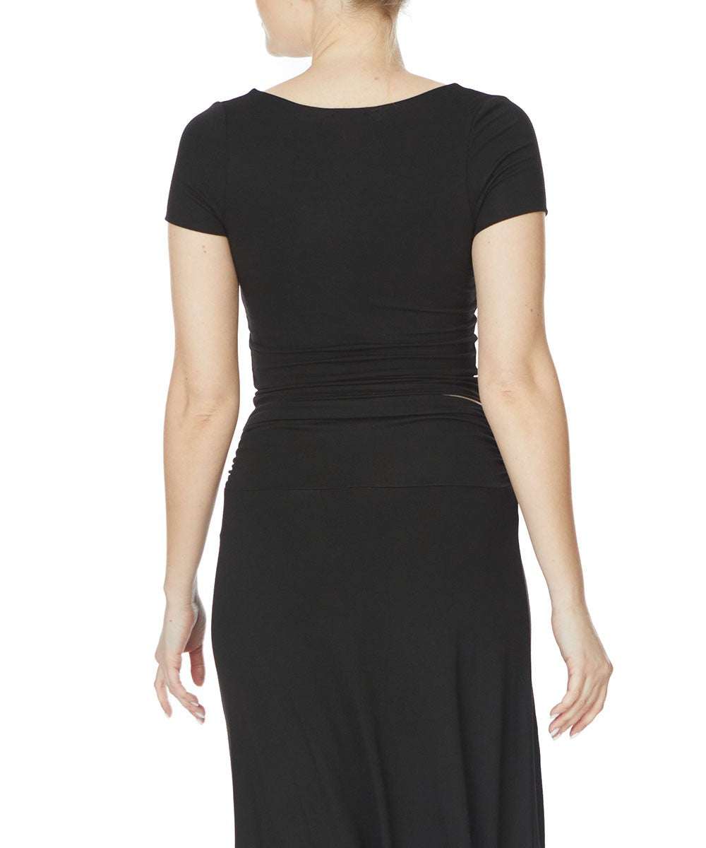 Bamboo Double Layered Crop Cap Sleeve Top