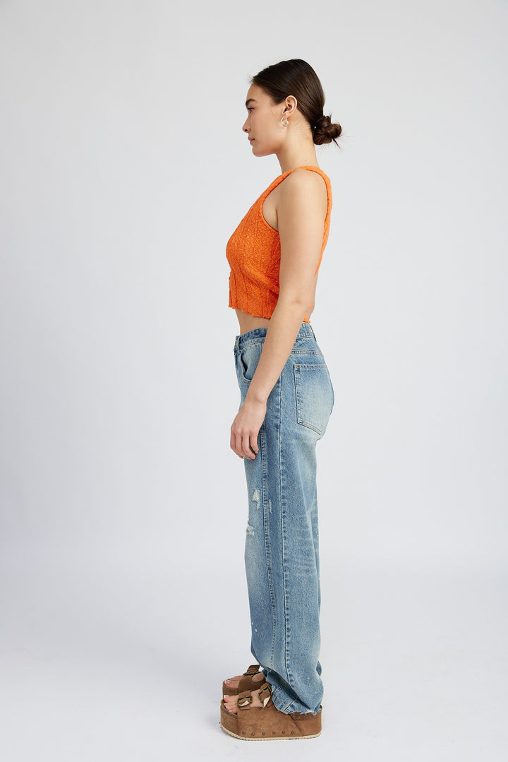 Rib Cropped Tank Top