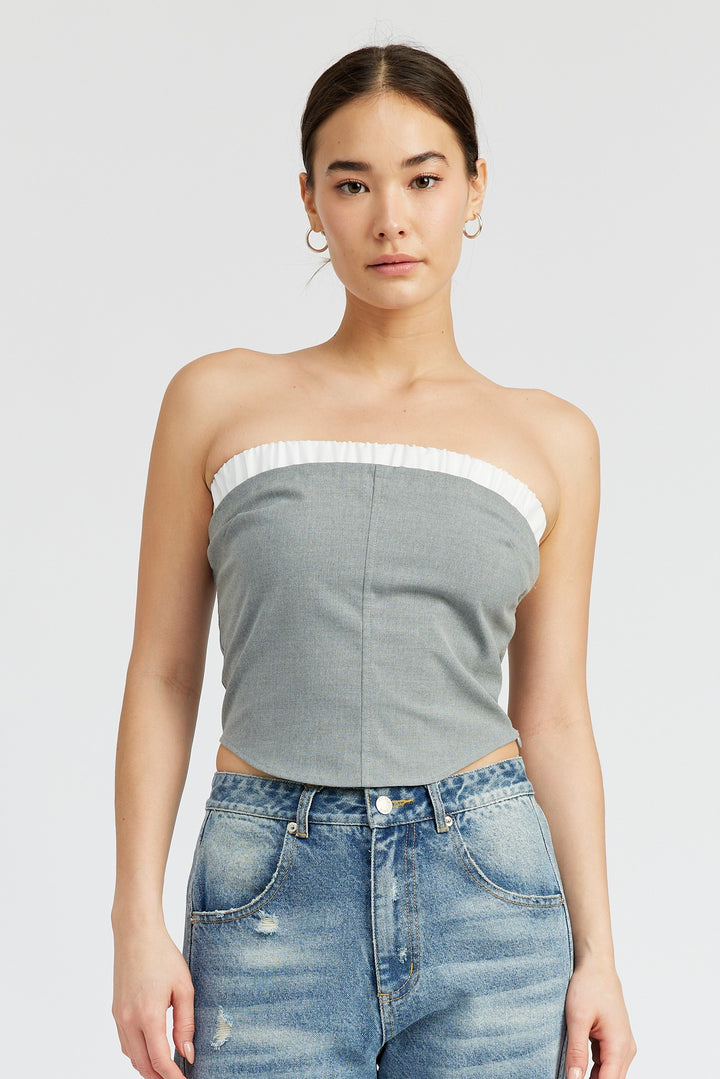 Grey Contrasted Tube Top