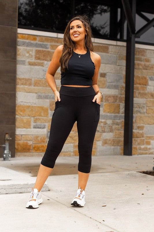 Black Capri With Pockets 1
