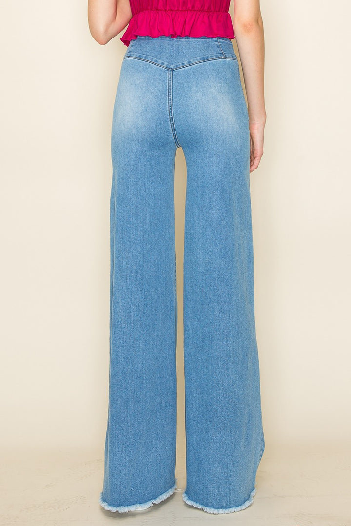 Dark Wash Wide Leg Denim Pants Jeans Western 1