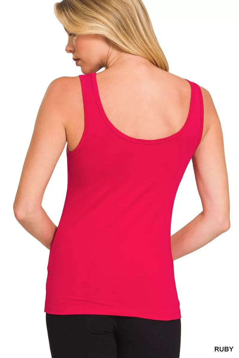 Ruby Zenana Double Scoop American Flag Embroidered Tank Top 2