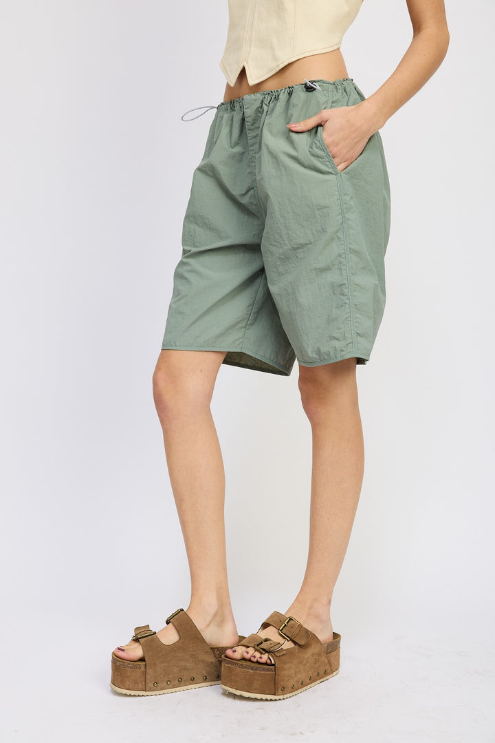 Tan Contrasted Bermuda Shorts