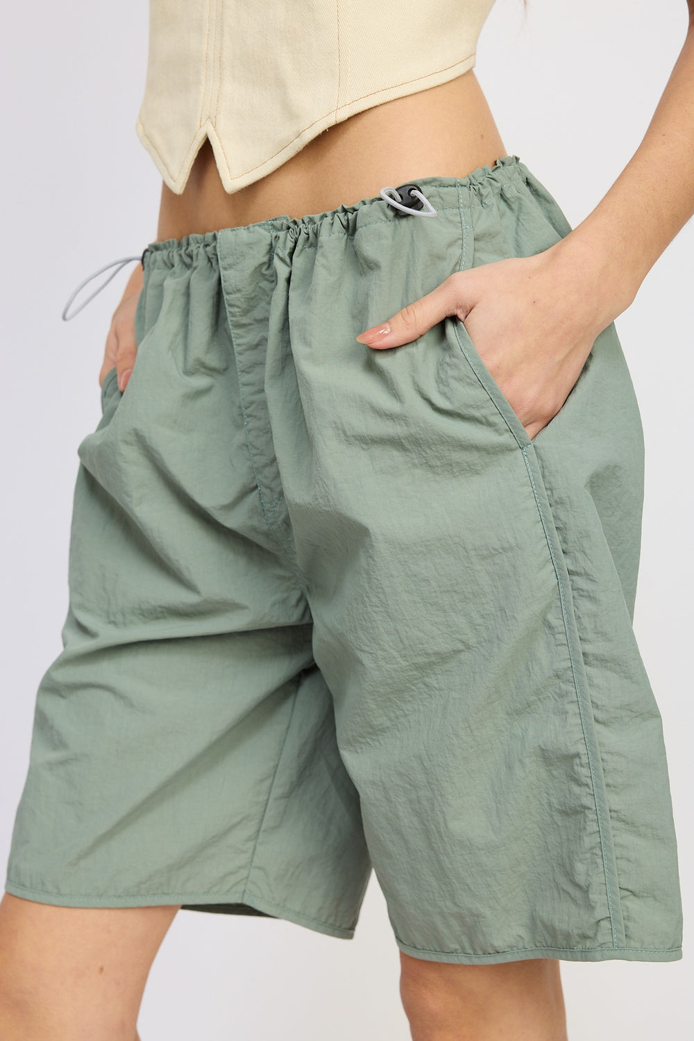 Dusty Olive Contrasted Bermuda Shorts