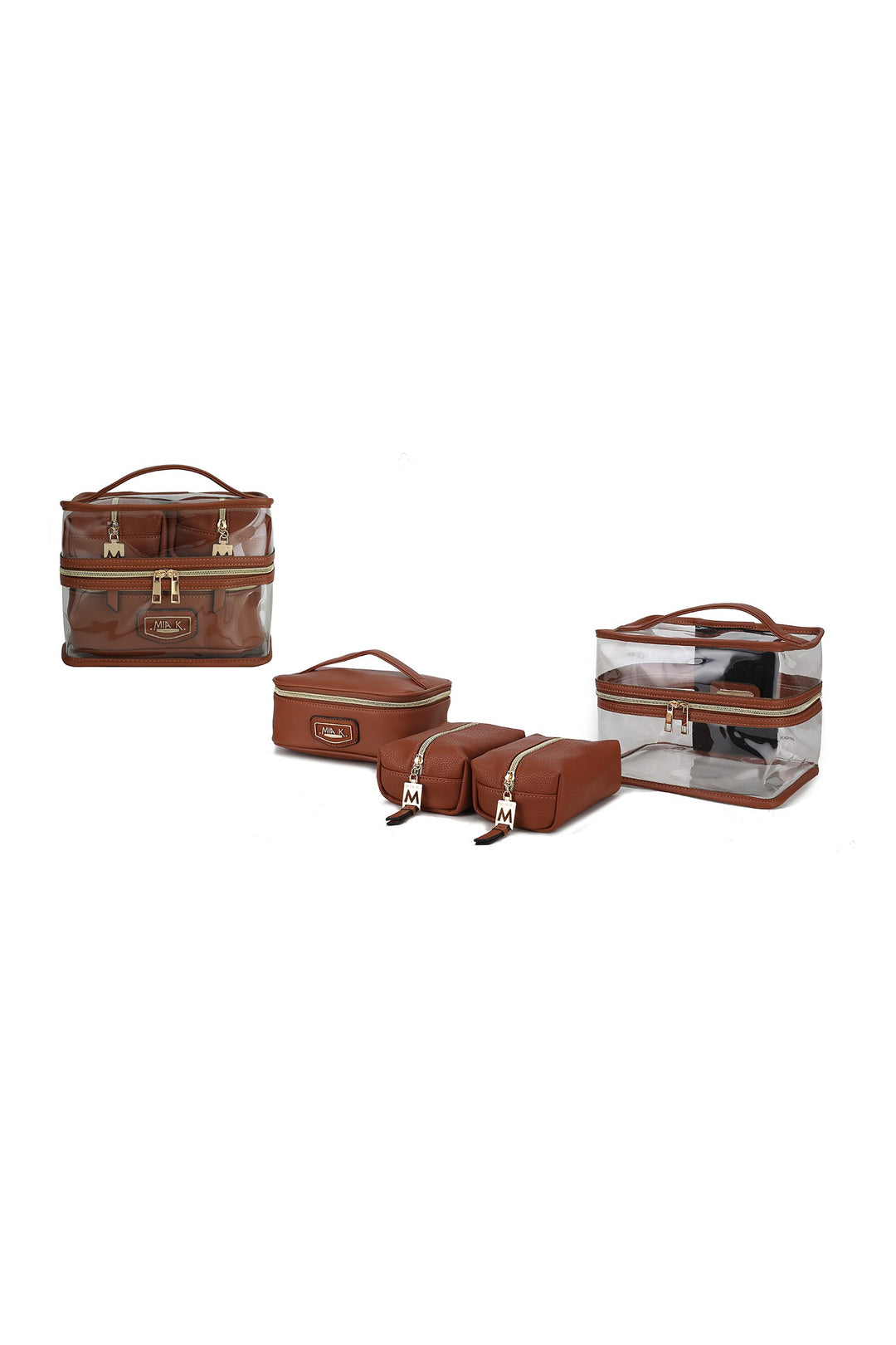 Cognac Mkf Collection Emma Cosmetic Clear Case Set By Mia