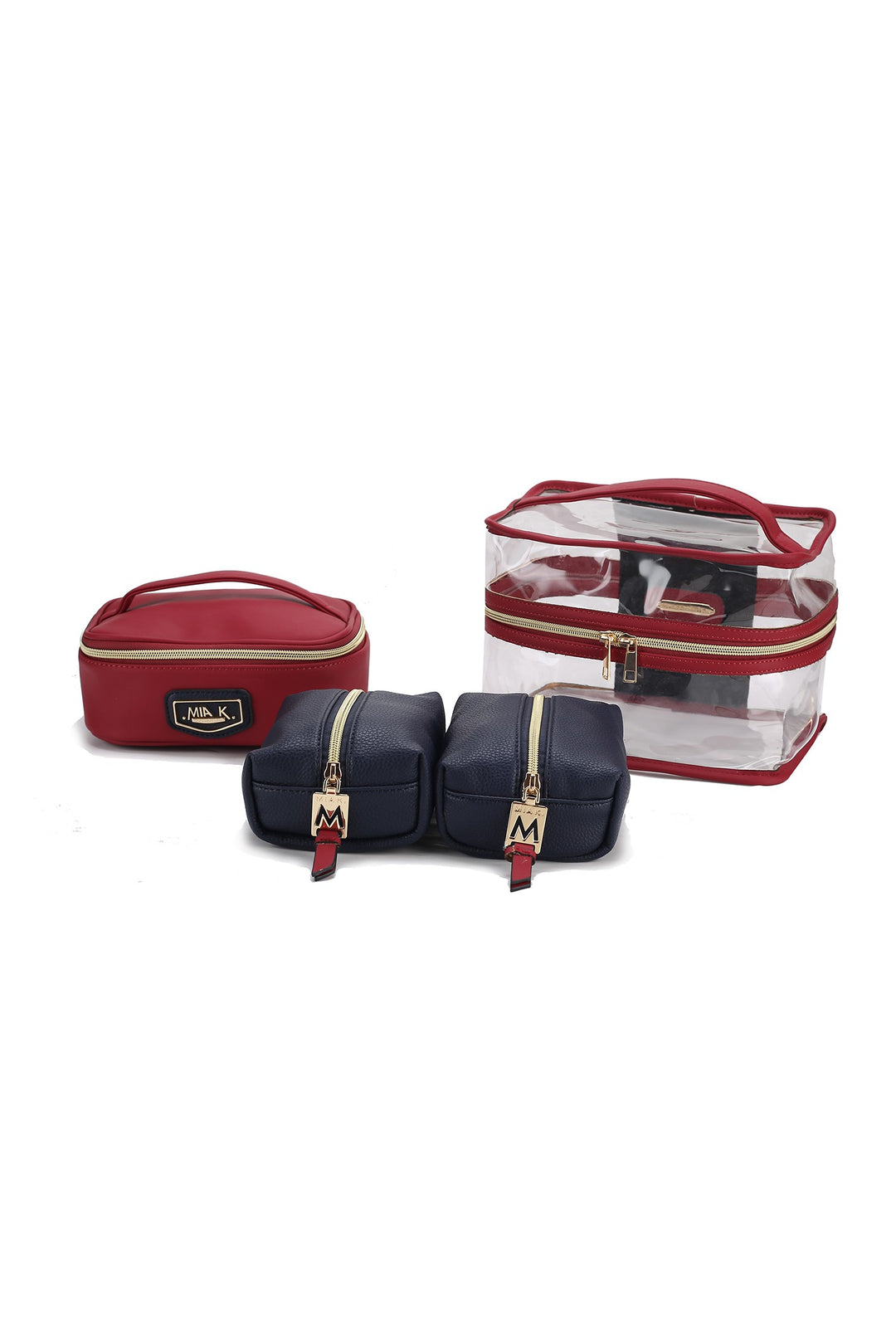 Navy-Red Mkf Collection Emma Cosmetic Clear Case Set By Mia