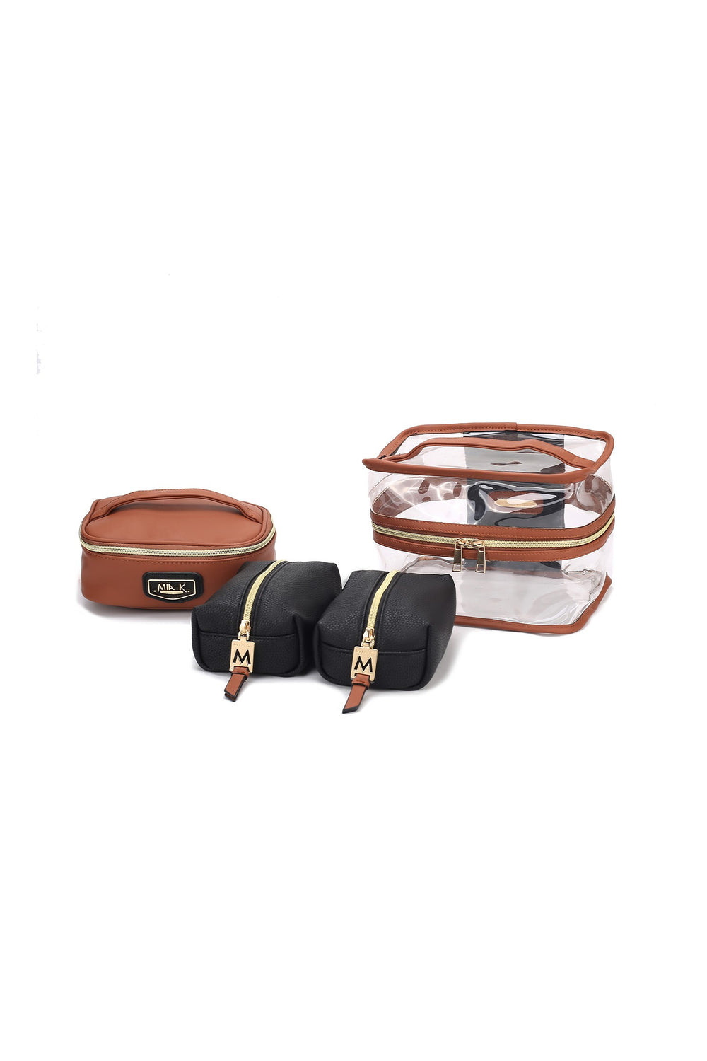Black-Cognac Mkf Collection Emma Cosmetic Clear Case Set By Mia