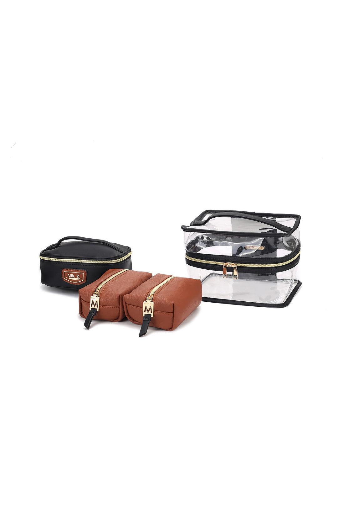 Cognac-Black Mkf Collection Emma Cosmetic Clear Case Set By Mia