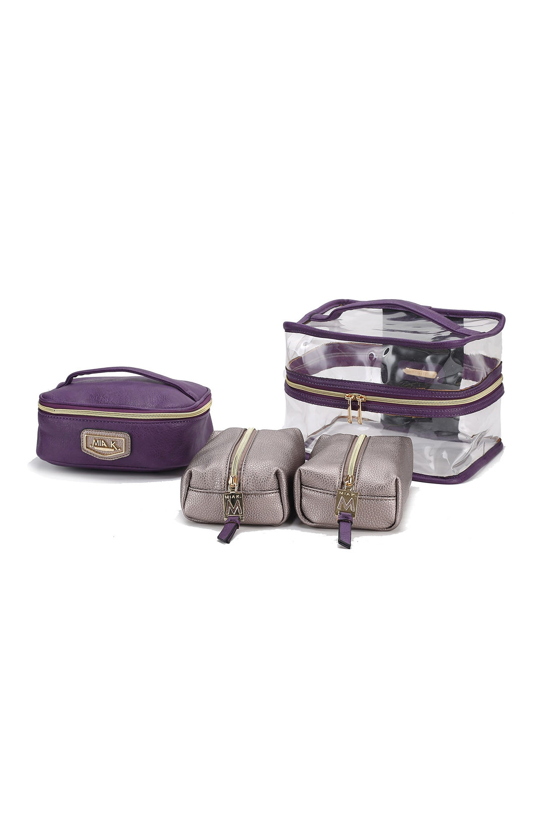 Pewter-Purple Mkf Collection Emma Cosmetic Clear Case Set By Mia