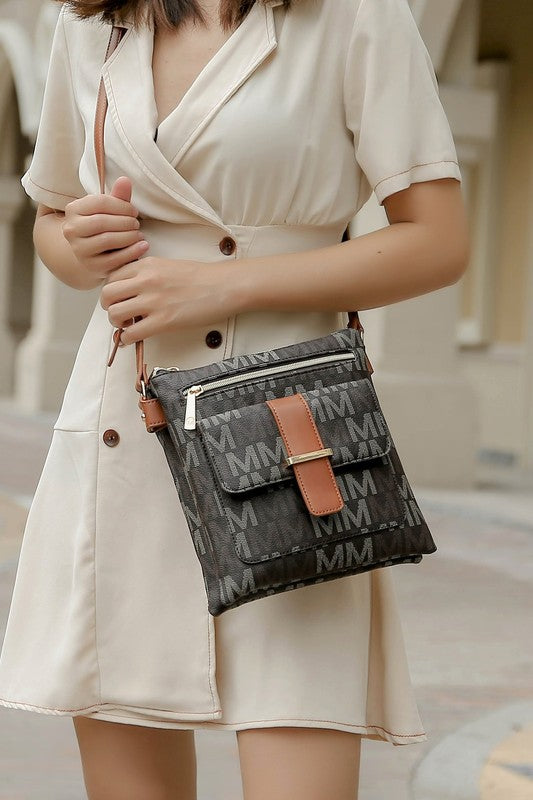 Beige Mkf Collection Compartment Crossbody Bag By Mia K
