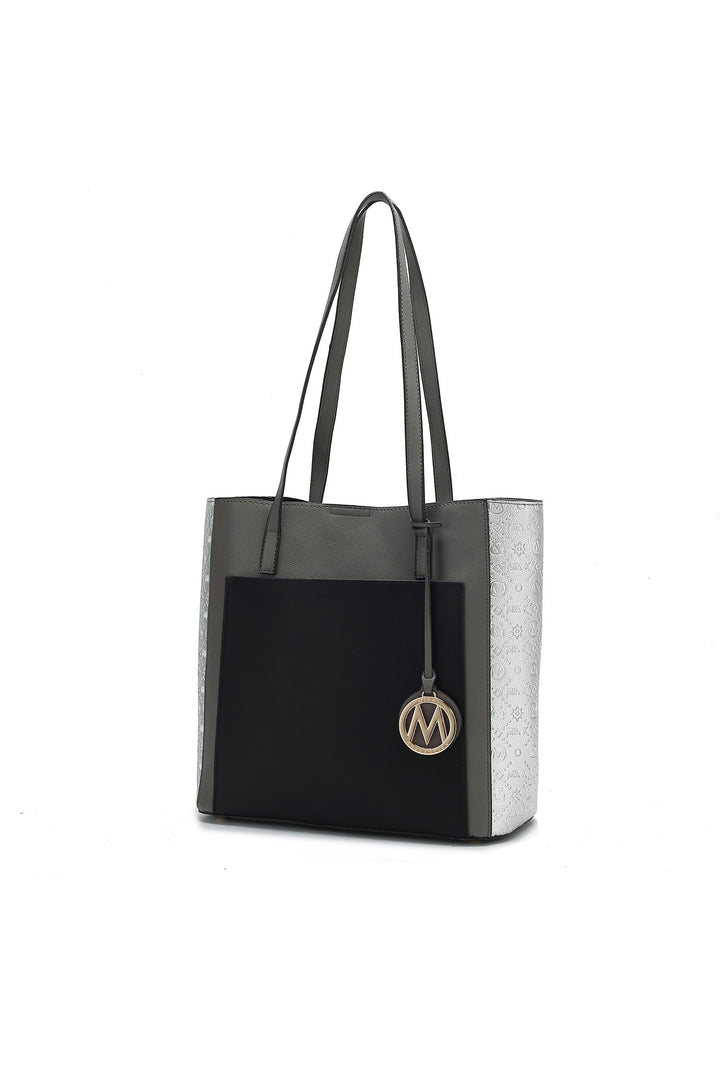 Charcoal Mkf Collection Leah Color Block Tote Bag By Mia K