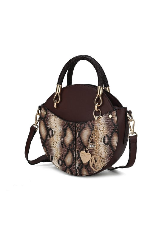 Pink Mkf Collection Faux Snakeskin Crossbody Bag Mia K