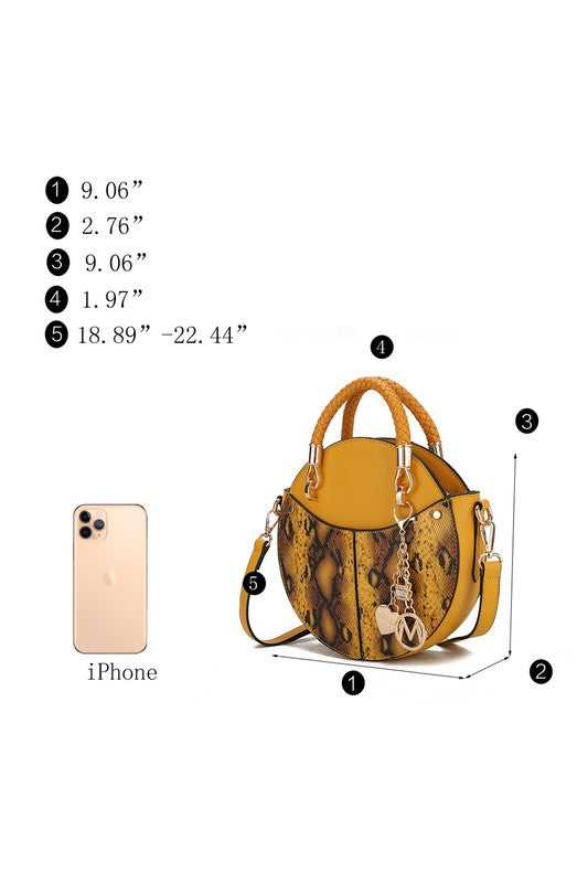 Mkf Collection Faux Snakeskin Crossbody Bag Mia K