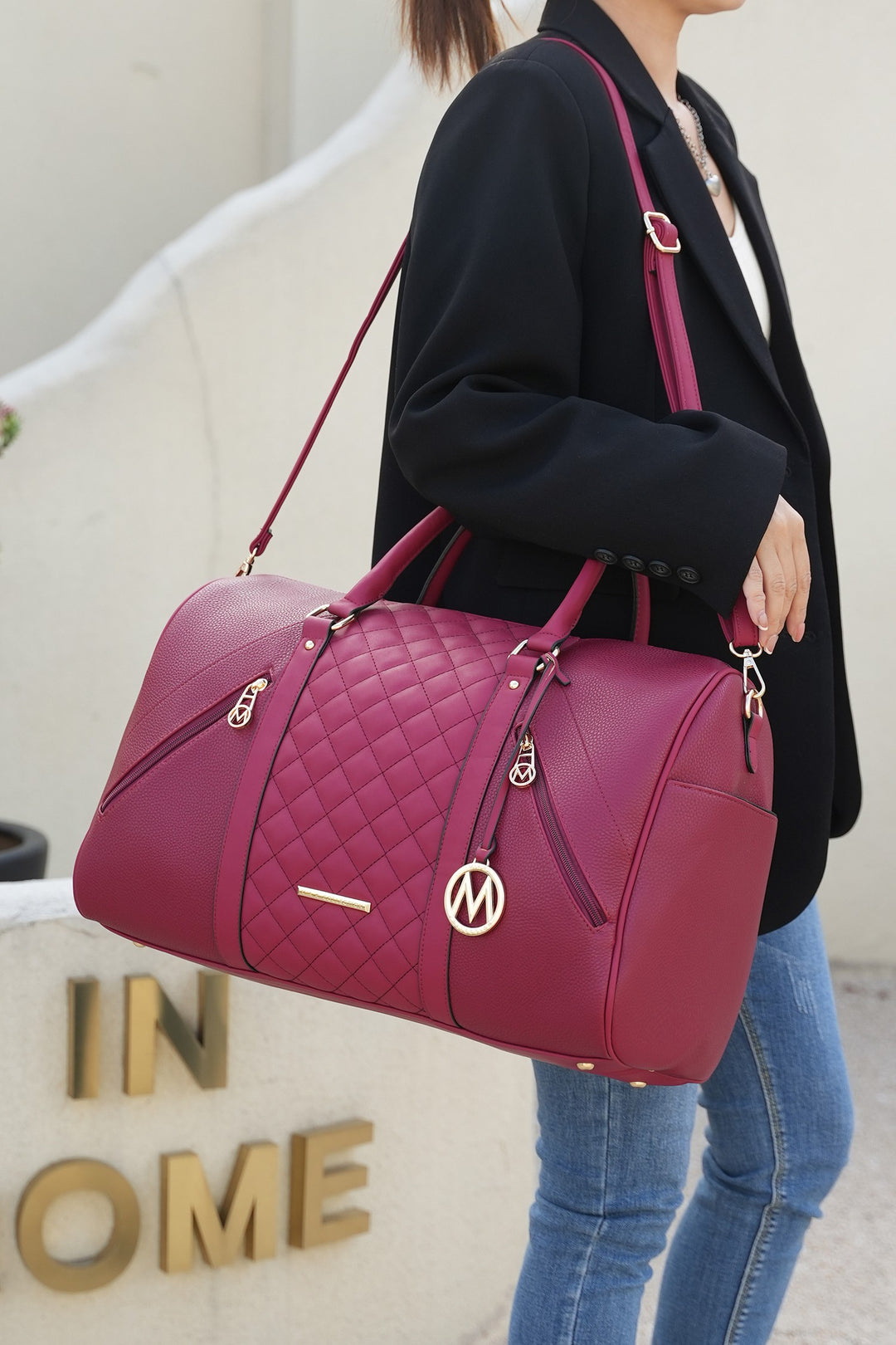 Black Mkf Collection Allegra Womens Duffle By Mia K