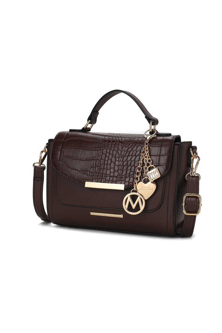 Light Grey Mkf Collection Sylvie Croco Embossed Shoulder Mia