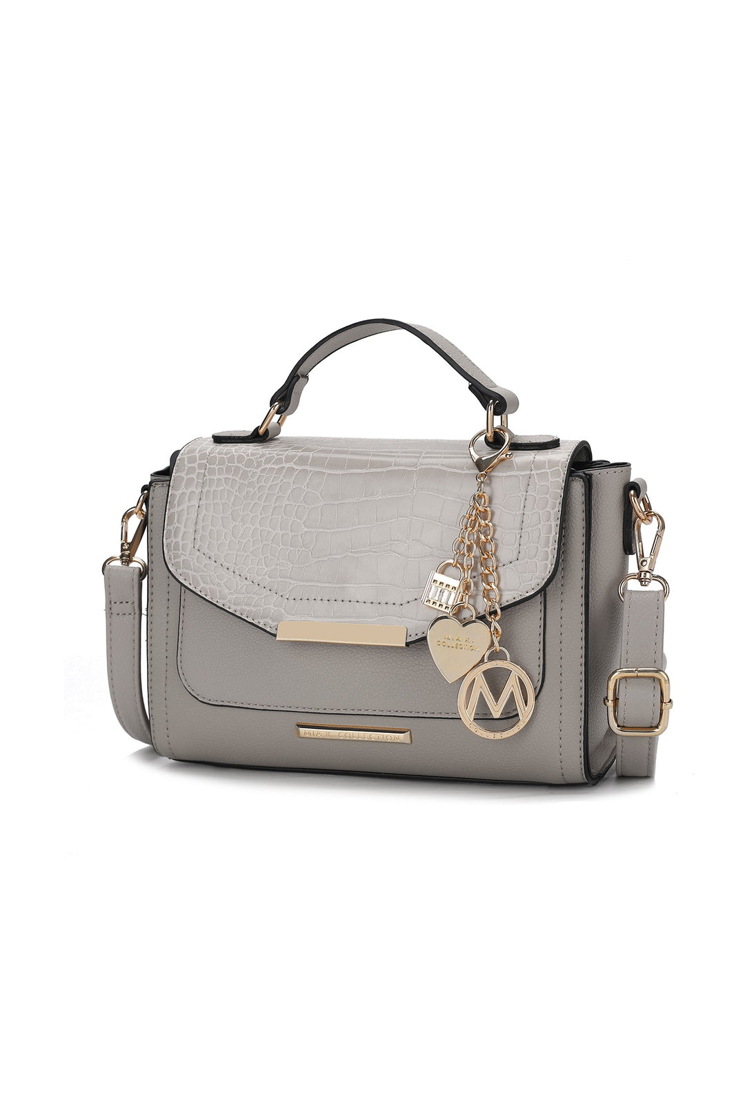 Olive Mkf Collection Sylvie Croco Embossed Shoulder Mia