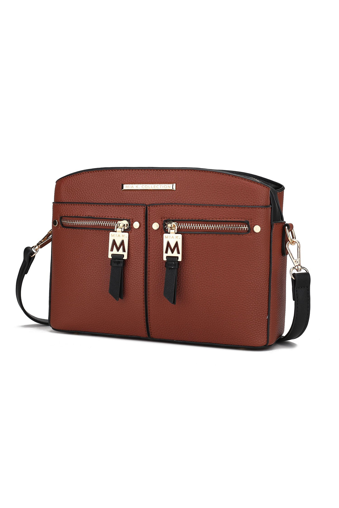 Cognac-Black Mkf Collection Zoely Crossbody Bag By Mia K